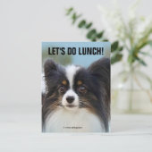 Cute Papillon Speelgoed Spaniel Dog aan de Dock Briefkaart (Staand voorkant)