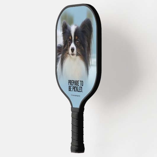 Cute Papillon Speelgoed Spaniel Dog aan de Dock Pickleball Paddle (Links)
