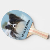 Cute Papillon Speelgoed Spaniel Dog aan de Dock Tafeltennisbatje (Zijkant)