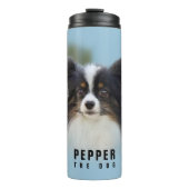 Cute Papillon Speelgoed Spaniel Dog aan de Dock Thermosbeker (Voorkant)