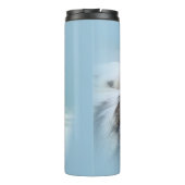 Cute Papillon Speelgoed Spaniel Dog aan de Dock Thermosbeker (Achterkant)