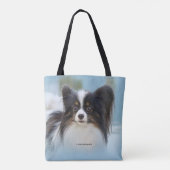 Cute Papillon Speelgoed Spaniel Dog aan de Dock Tote Bag (Achterkant)