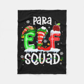 Cute Para Elf Squad Funny Christmas Elf Kids Teach Fleece Deken (Voorkant)