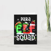 Cute Para Elf Squad Funny Christmas Elf Kids Teach Kaart (Voorkant)