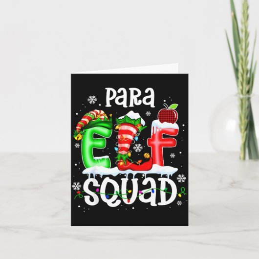 Cute Para Elf Squad Funny Christmas Elf Kids Teach Kaart (Voorkant)
