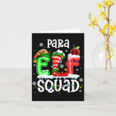 Cute Para Elf Squad Funny Christmas Elf Kids Teach Kaart (Gele Bloem)