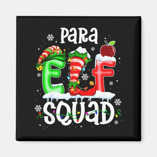 Cute Para Elf Squad Funny Christmas Elf Kids Teach Magneet (Voorkant)