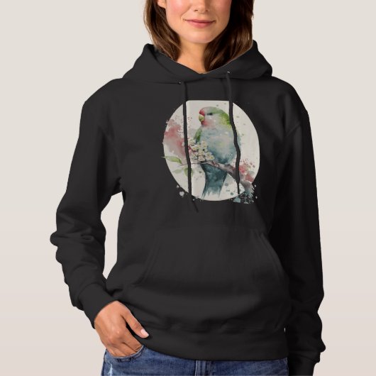Cute Parakeet Japanese Cherry Blossom Budgie Sakur Hoodie (Voorkant)