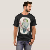 Cute Parakeet Japanese Cherry Blossom Budgie Sakur T-shirt (Voorkant volledig)