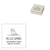 Cute Parakeet Parrot Bird Return Address Rubberstempel (Gestempeld)