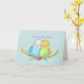 Cute Paraket, cadeau voor gezelschapsvogels  Kaart (Gele Bloem)