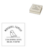 Cute Paraket Parrot Bird Family Arch Adres Rubberstempel (Gestempeld)