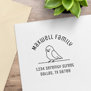 Cute Paraket Parrot Bird Family Arch Adres Rubberstempel