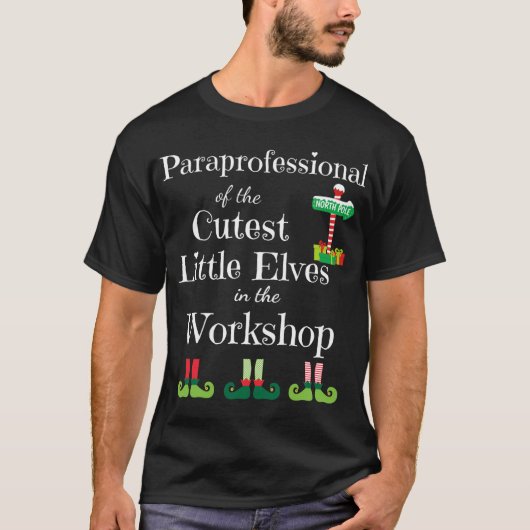 Cute Paraprofessional-leraar kerst-Elves T-shirt (Voorkant)