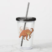 Cute parasaurolophus dinosaur cartoon acryl drinkbeker (Achterkant)