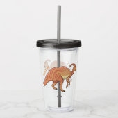 Cute parasaurolophus dinosaur cartoon acryl drinkbeker (Voorkant)