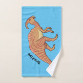 Cute parasaurolophus dinosaur cartoon bad handdoek (Handdoek)