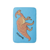 Cute parasaurolophus dinosaur cartoon badmat (Voorkant Verticaal)