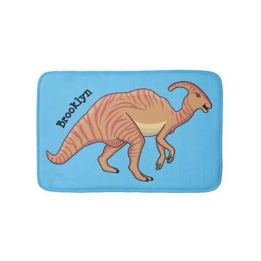 Cute parasaurolophus dinosaur cartoon badmat (Voorkant)