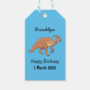 Cute parasaurolophus dinosaur cartoon cadeaulabel