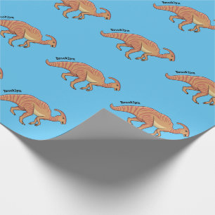 Cute parasaurolophus dinosaur cartoon cadeaupapier
