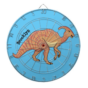 Cute parasaurolophus dinosaur cartoon dartbord