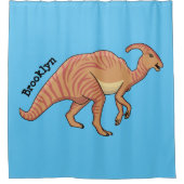 Cute parasaurolophus dinosaur cartoon douchegordijn (Voorkant)