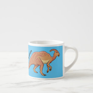 Cute parasaurolophus dinosaur cartoon espresso kop