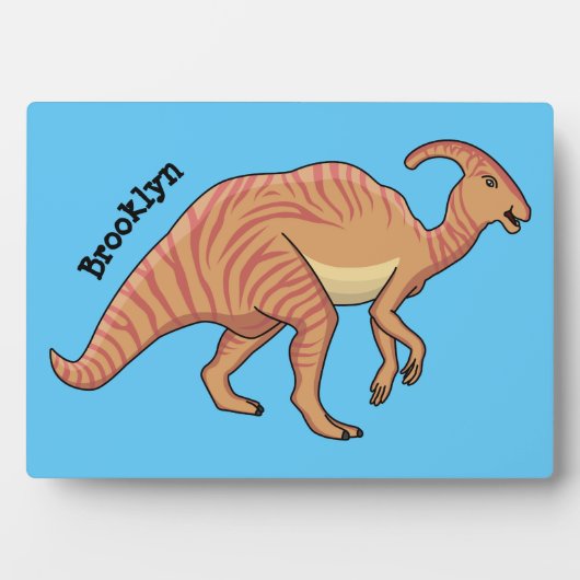 Cute parasaurolophus dinosaur cartoon fotoplaat (voorkant)