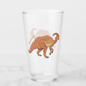 Cute parasaurolophus dinosaur cartoon glas (Voorkant)
