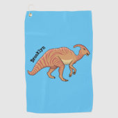 Cute parasaurolophus dinosaur cartoon golfhanddoek (Voorkant)
