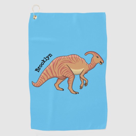 Cute parasaurolophus dinosaur cartoon golfhanddoek (Voorkant)
