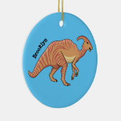 Cute parasaurolophus dinosaur cartoon keramisch ornament (Rechts)