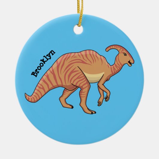 Cute parasaurolophus dinosaur cartoon keramisch ornament (Voorkant)