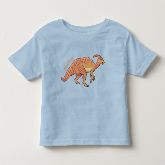 Cute parasaurolophus dinosaur cartoon kinder shirts (Voorkant)