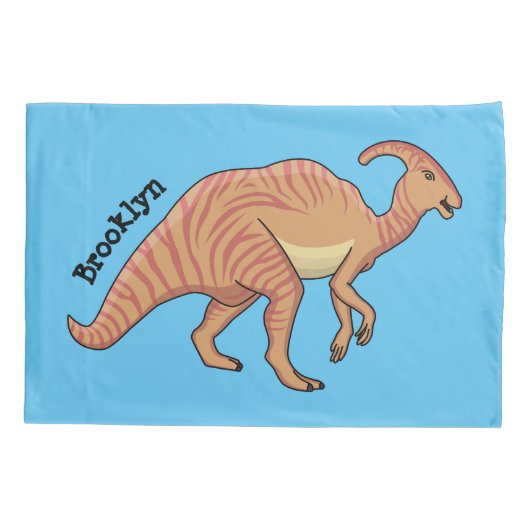 Cute parasaurolophus dinosaur cartoon kussensloop (Achterkant)