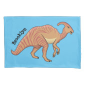 Cute parasaurolophus dinosaur cartoon kussensloop (Voorkant)