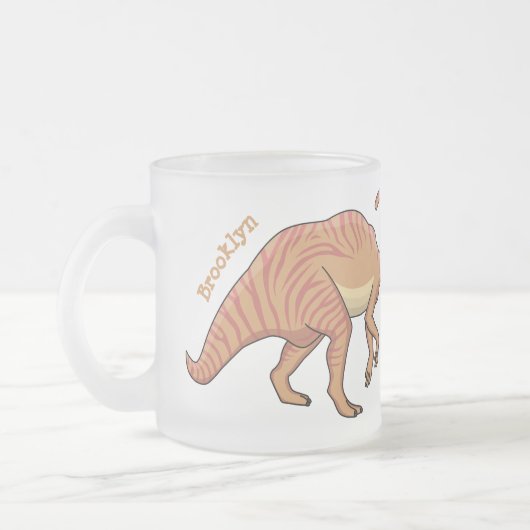 Cute parasaurolophus dinosaur cartoon matglas koffiemok (Links)