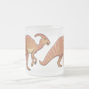 Cute parasaurolophus dinosaur cartoon matglas koffiemok
