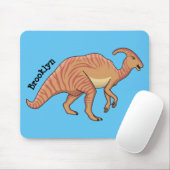 Cute parasaurolophus dinosaur cartoon muismat (Met muis)