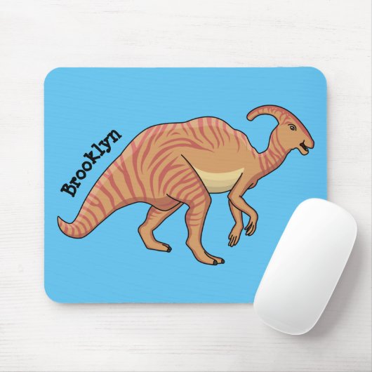 Cute parasaurolophus dinosaur cartoon muismat (Met muis)