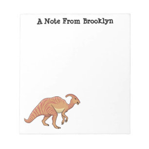 Cute parasaurolophus dinosaur cartoon notitieblok