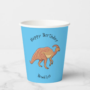 Cute parasaurolophus dinosaur cartoon papieren bekers