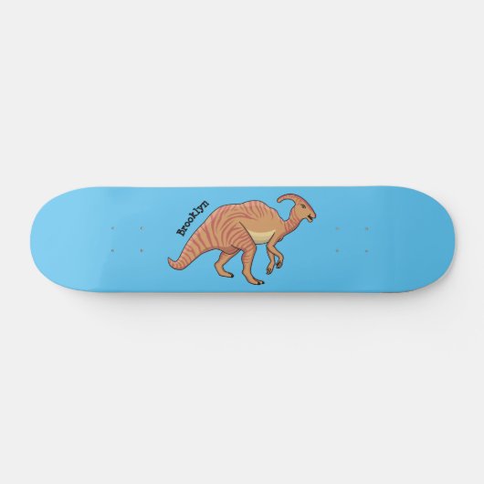 Cute parasaurolophus dinosaur cartoon persoonlijk skateboard (Horizontaal)