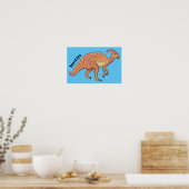 Cute parasaurolophus dinosaur cartoon poster (Keuken)