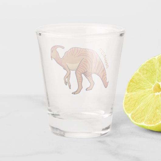 Cute parasaurolophus dinosaur cartoon shot glas (Achterkant)