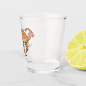 Cute parasaurolophus dinosaur cartoon shot glas (Rechts)