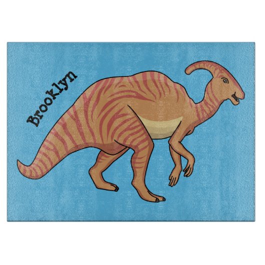 Cute parasaurolophus dinosaur cartoon snijplank (Voorkant)