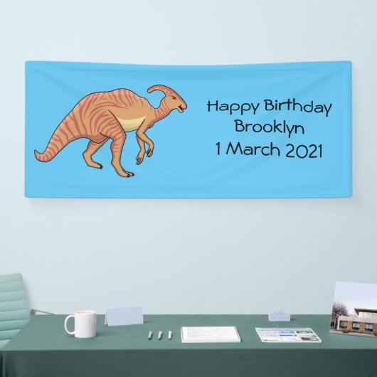 Cute parasaurolophus dinosaur cartoon spandoek (Beurs)