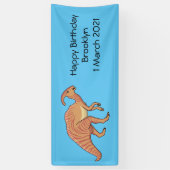 Cute parasaurolophus dinosaur cartoon spandoek (Verticaal)